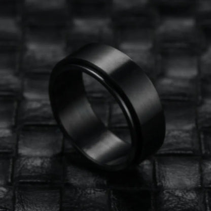 Anti Stress Stainless Steel Black Ring For Men