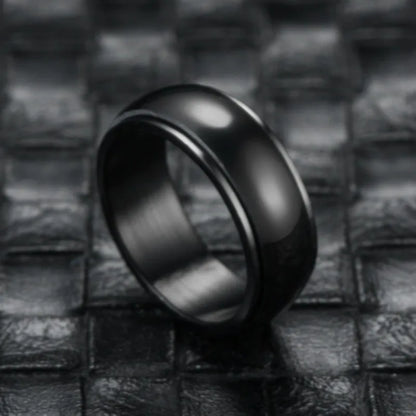 Anti Stress Stainless Steel Black Ring For Men